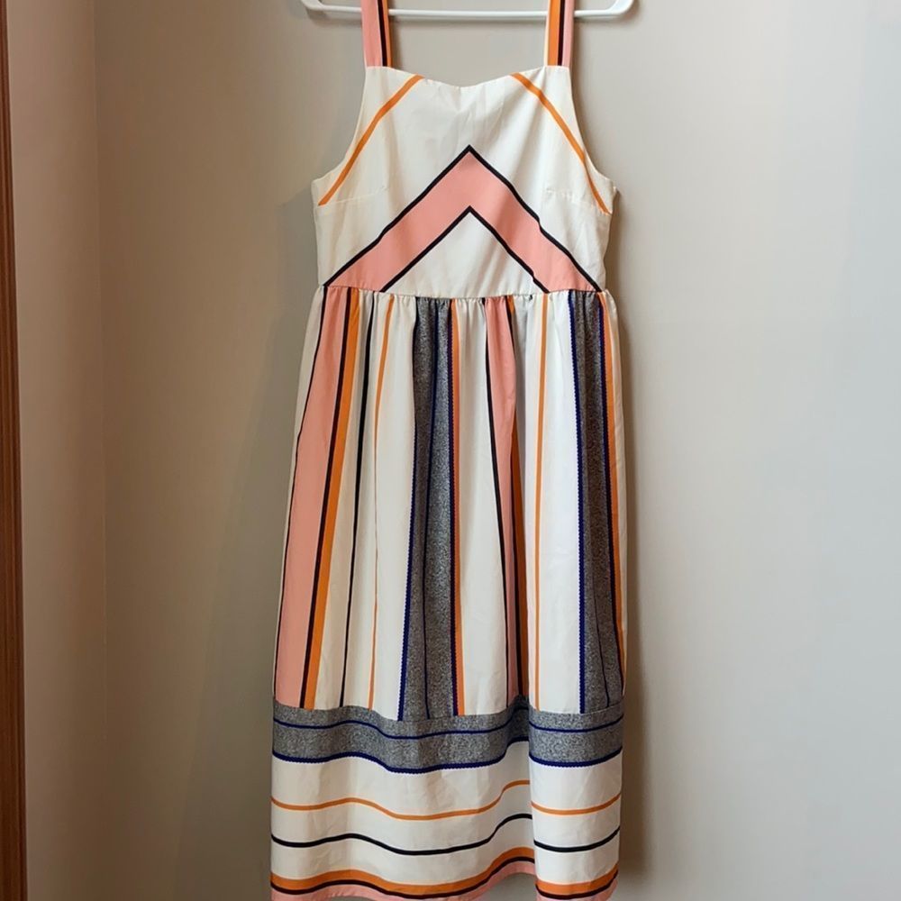 Wide Strapped Colorful Striped Maxi Dress
